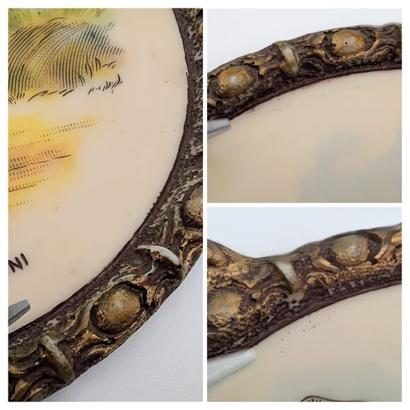 Vintage Artini Arts Twin Etched Hand Painted 4D Boy Girl Wall Hanging Decor Set - Picture 8 of 9